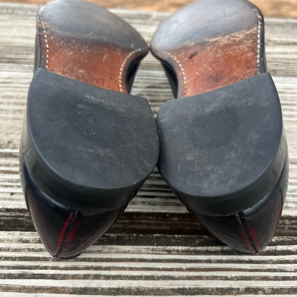 Vintage Johnston & Murphy Oxblood Plain Toe Oxford Shoes 8.5D Leather + Trees